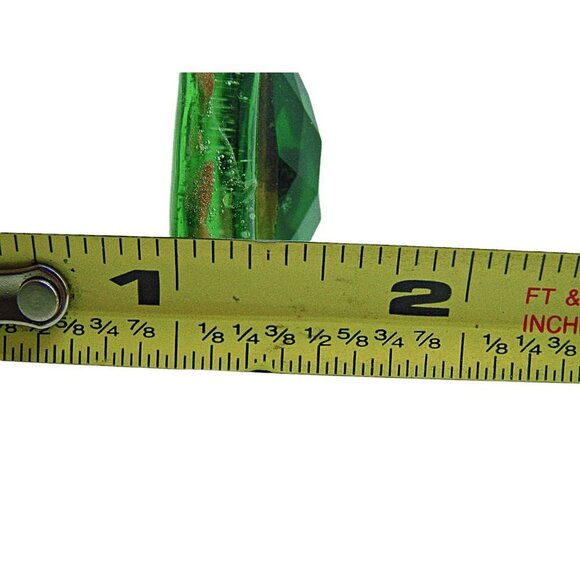 Emerald Green Teardrop Handmade Glass and Stone Fashion Pendant Gold Specks - Picture 11 of 11